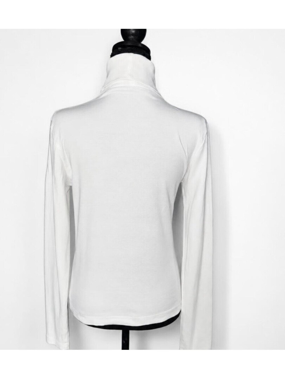 J.CREW Women’s Cotton Perfect Slim Fit Turtleneck In White-Size Medium - Picture 6 of 8